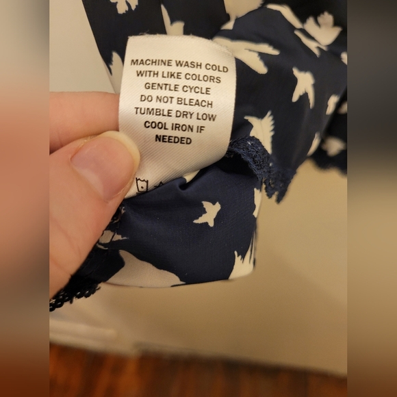 Vanity Blue Cream Lace Bird Dove Flutter Camisole Size Medium - Picture 11 of 12